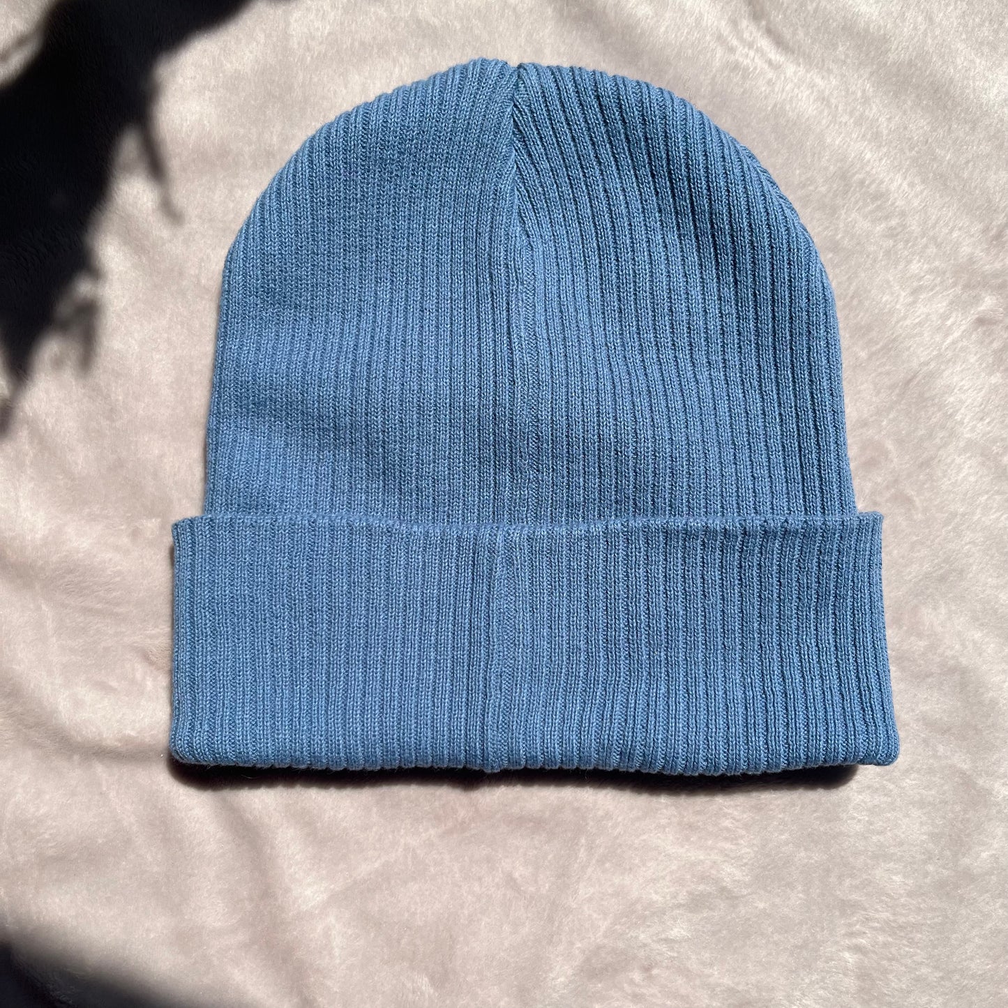 Blue organic cotton beanie