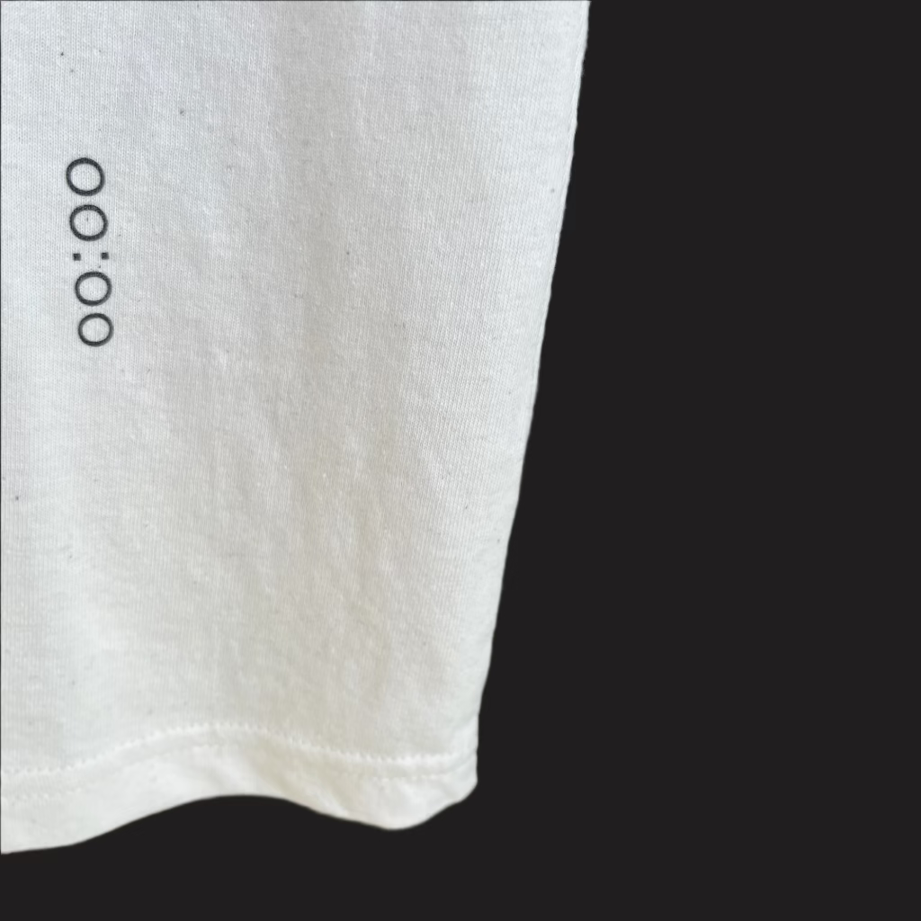 close up shot of a white tshirt bottom corner
