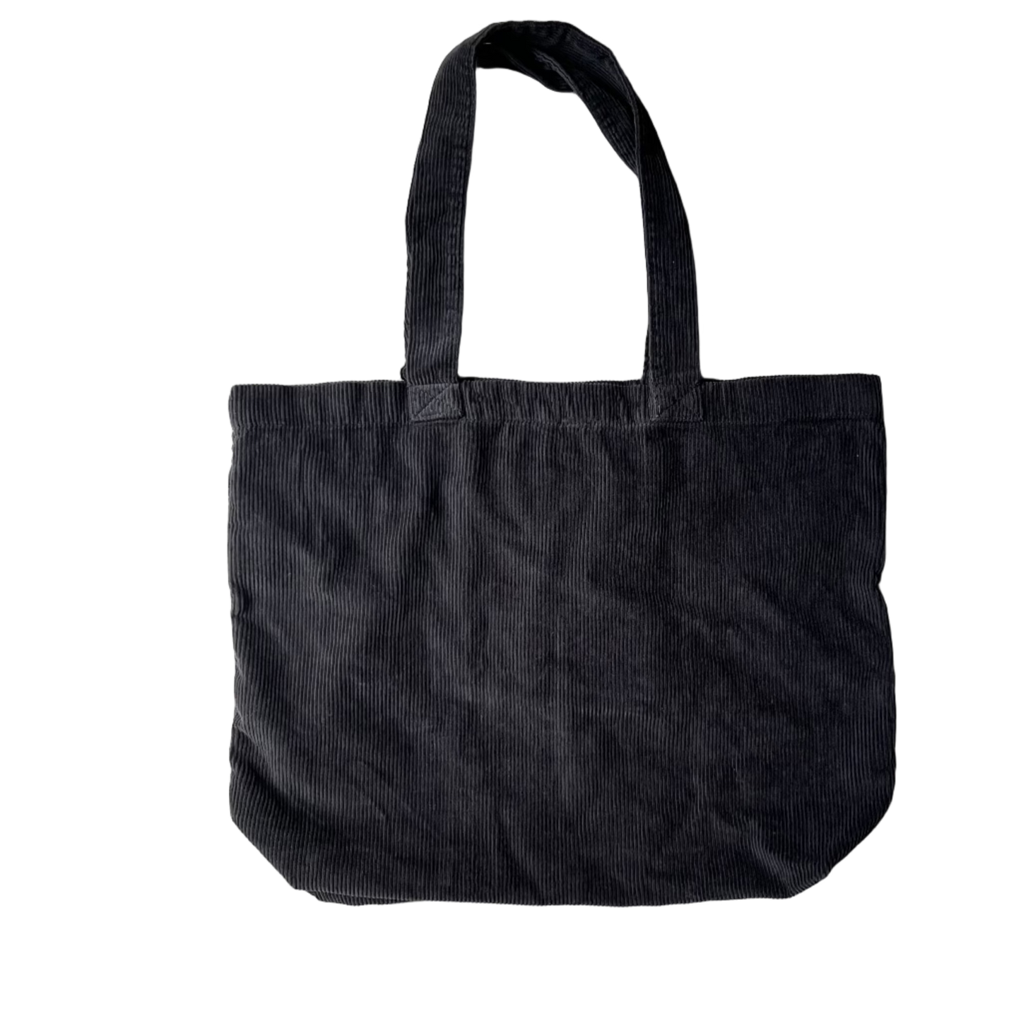 Black corduroy tote bag