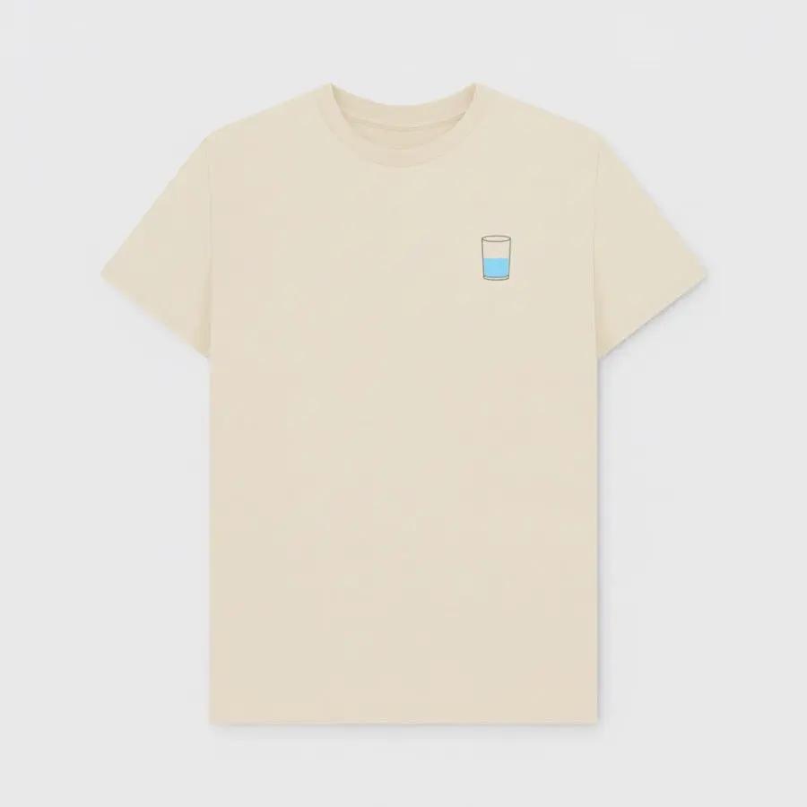 Beige t-shirt with a small graphic