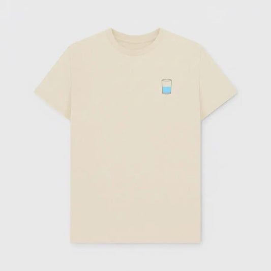Beige t-shirt with a small graphic
