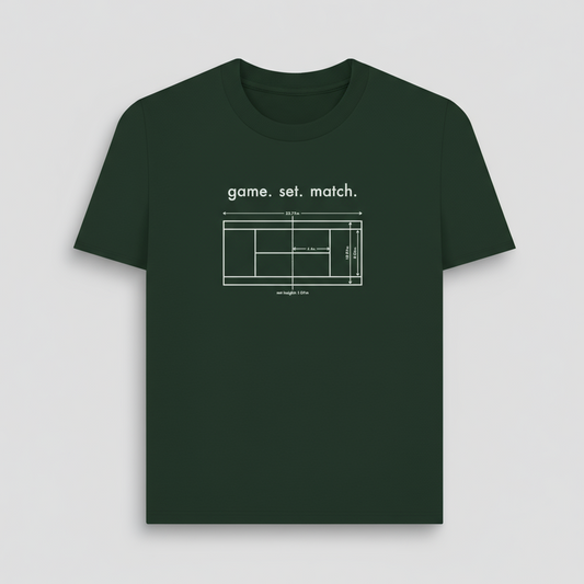 Evergreen tennis court organic tee
