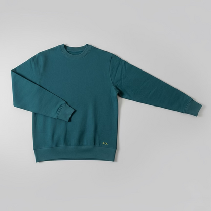 Jungle green sweatshirt on a light gray background