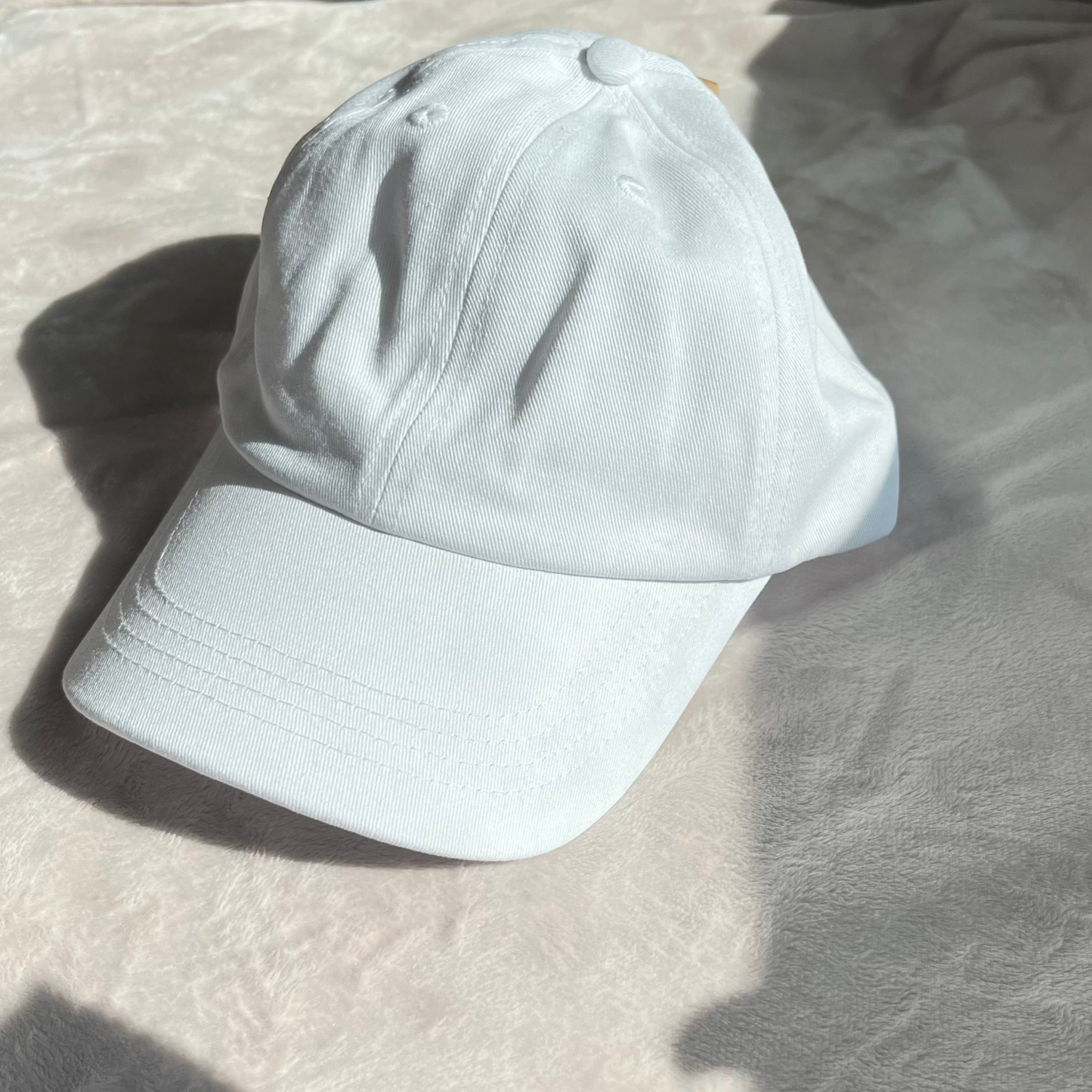 organic cotton unstructured baseball cap plain white