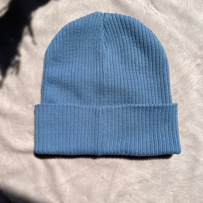 Blue organic cotton beanie