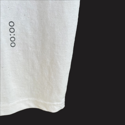 close up shot of a white tshirt bottom corner