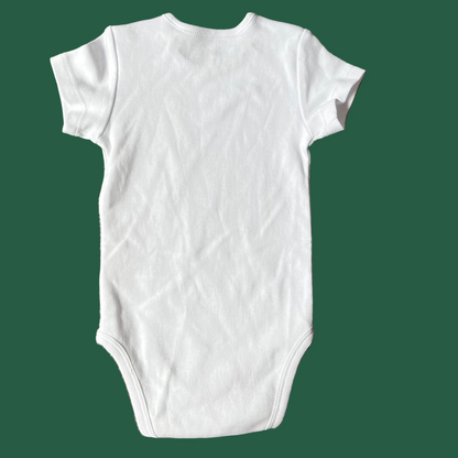 White baby onesie bak side