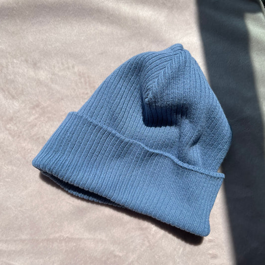 organic cotton beanie blue