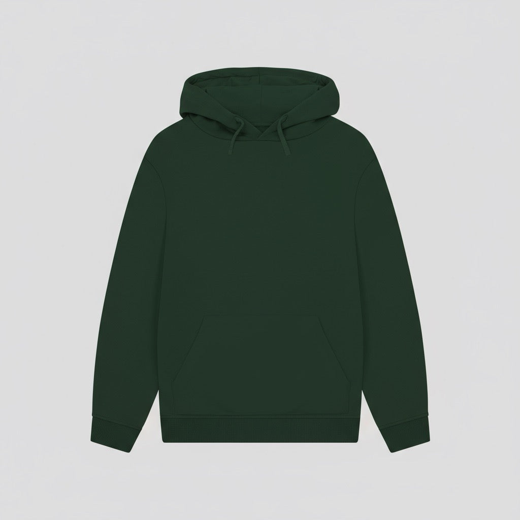 Green hoodie on a light gray background