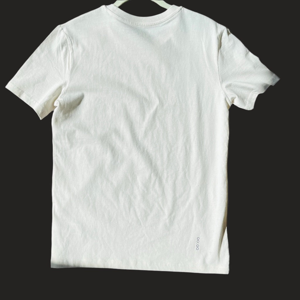 White t-shirt on a black background