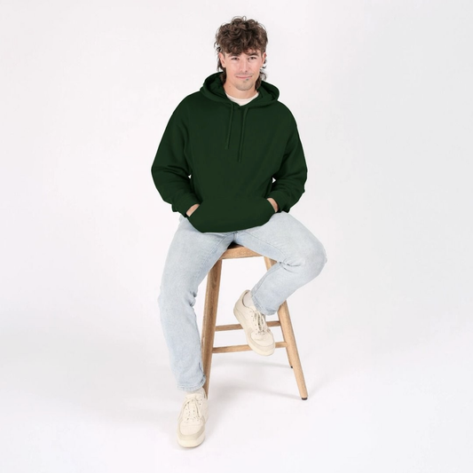 organic cotton mens hoodie evergreen