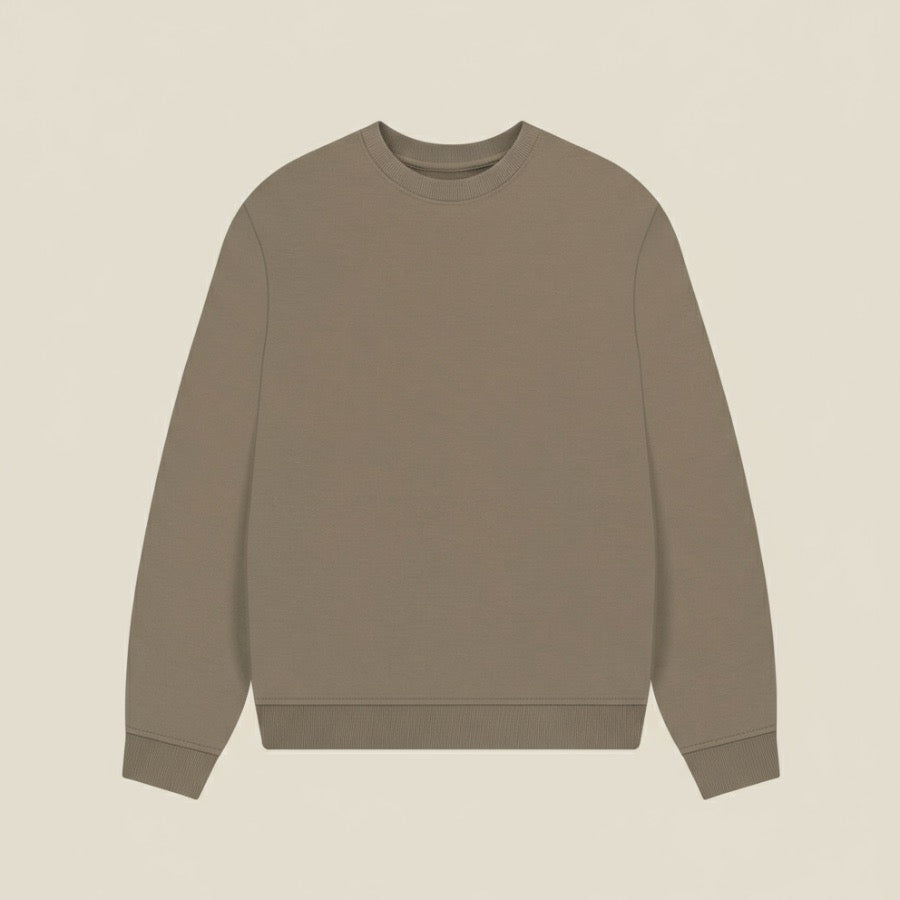 Brown sweatshirt on a beige background